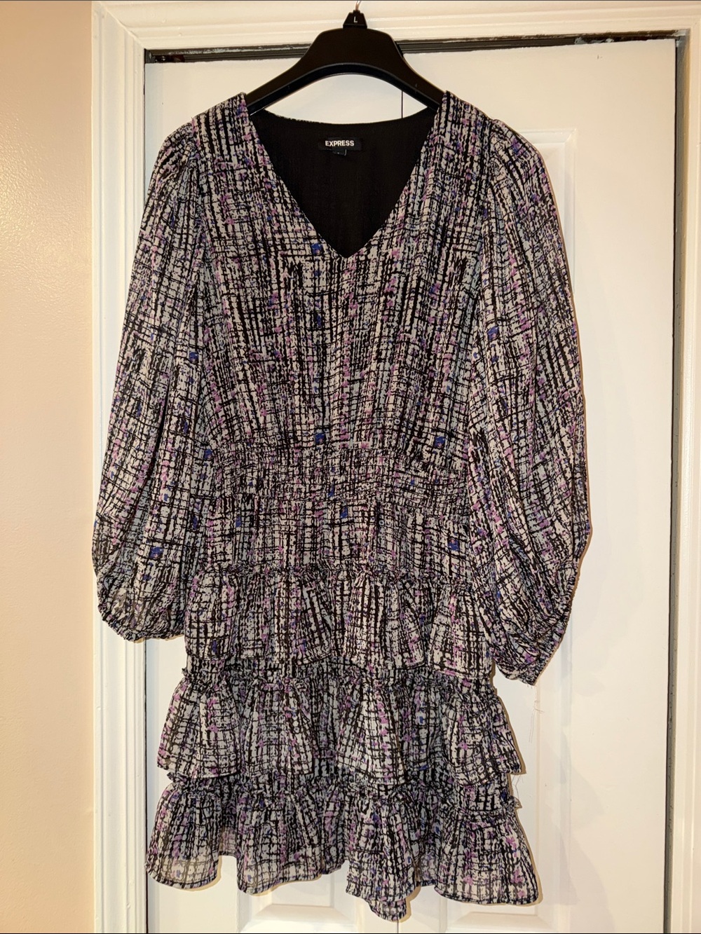 Express Ruffled Tier Dress Cocktail Evening